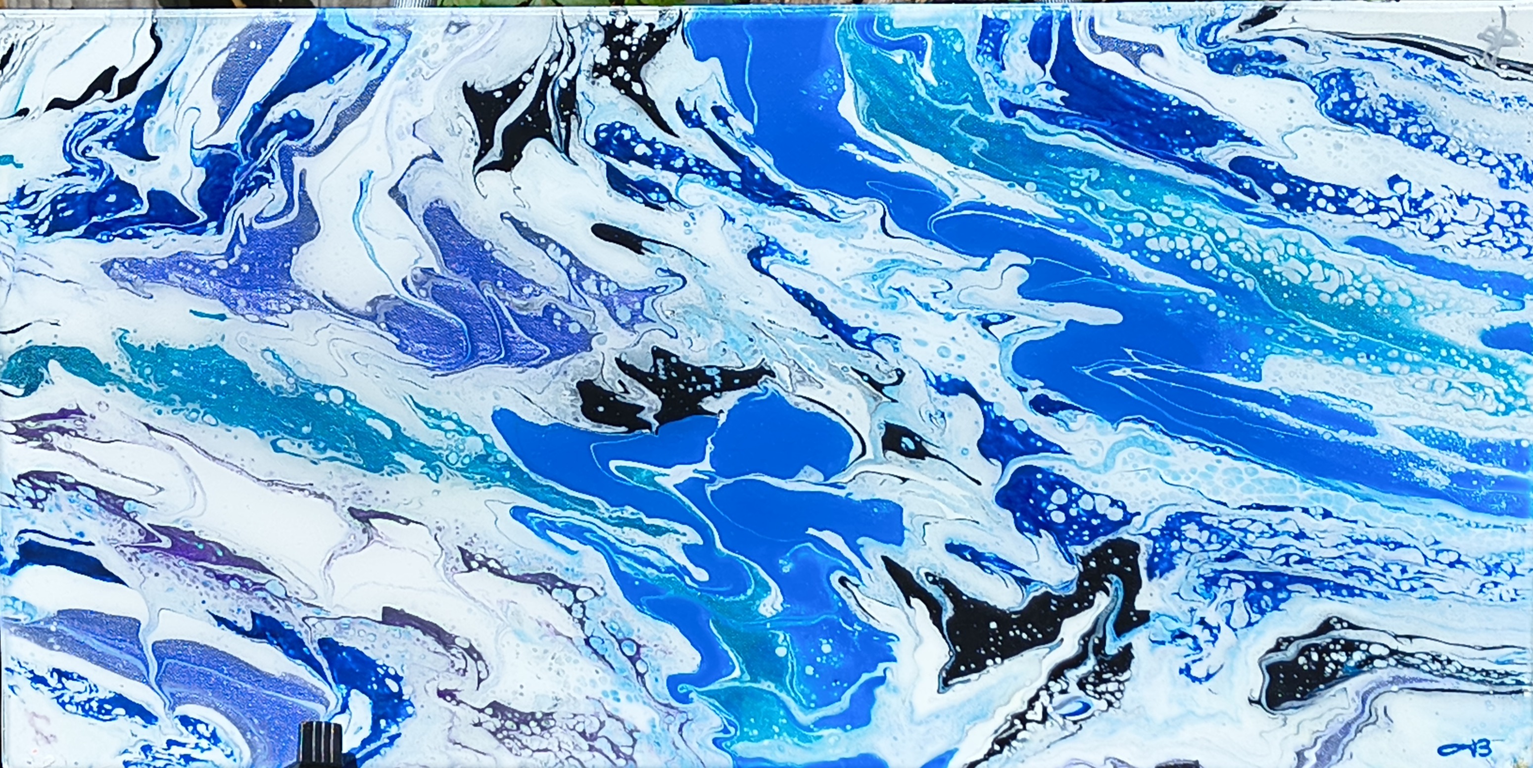 Cryogenic Current - pour painting by Chris Broussard